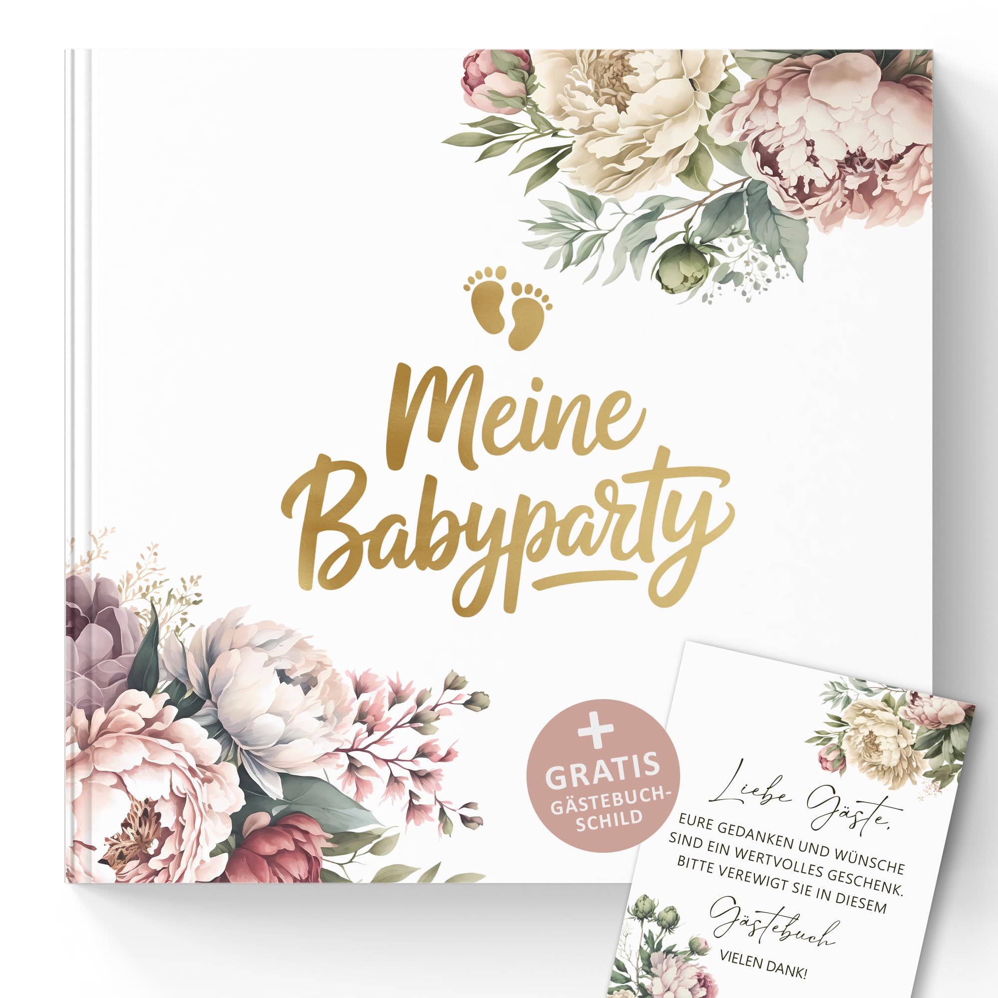 Babyparty Gästebuch zum Selbstgestalten - Baby Geschenk zur Geburt für Mädchen und Junge - 72 Seiten ohne Fragen für Glückwünsche und Fotos
