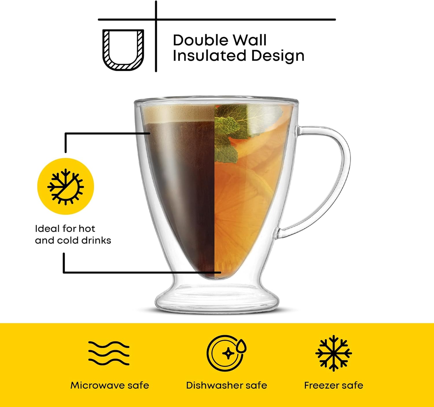 JoyJolt Declan Irish Double Wall Insulated Glass Coffee Cups (Set of 2) -15-Ounces - Image 4