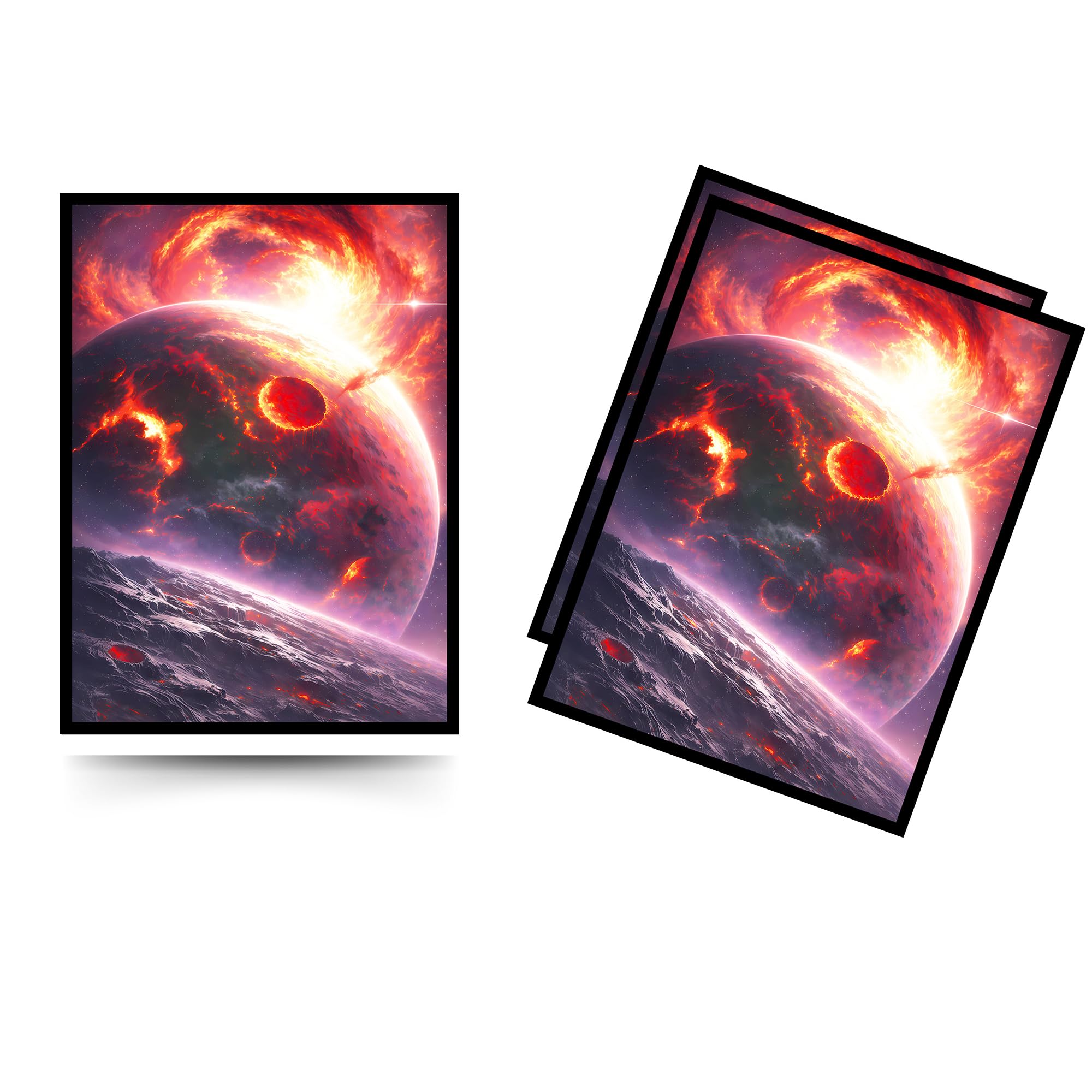 Trading Card Sleeves – 100 Count – Glossy Art Back & Clear Front (66 x 92 mm) – Fits Standard Cards, MTG, Sports & Collector Decks - Worldbreaker