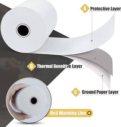 Miniatura 3 de Azure Zone, Rollos de papel térmico de 3-18 x 230 pies, 50 rollos, se adapta a la mayoría de máquinas POS y cajas registradoras, ideal para negocios