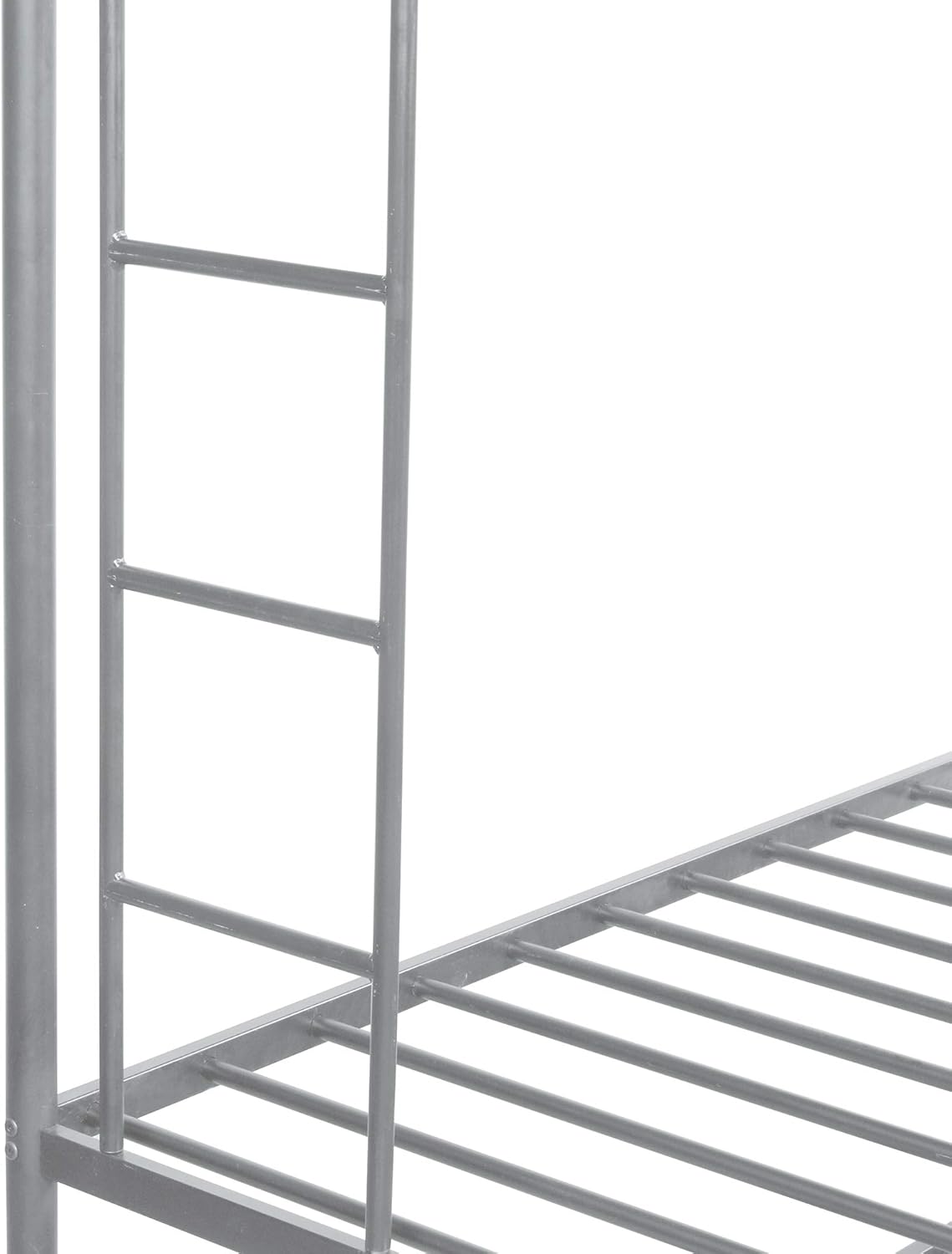 Metal Bunk Beds Twin Over Full Size with 2 Ladder and Trundle Bed for Kids Teens Adults, (Silver)