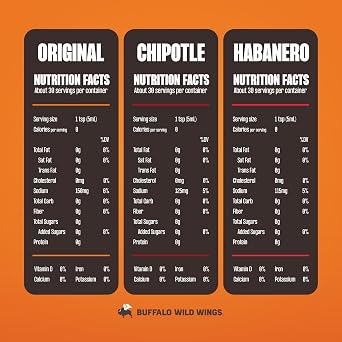 Buffalo Wild Wings Hot Sauce Gift Pack, Includes Classic, Habanero, and Chipotle Hot Sauces, 5 fl oz Bottles, Marinade, and Seasoning for Chicken Wings and Pork Ribs