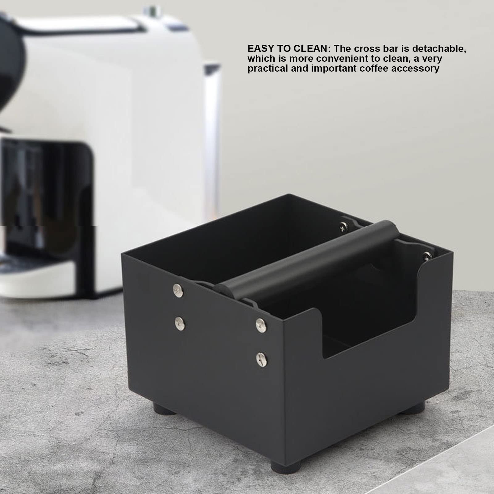 Tyenaza Coffee Knock Box, Espresso Ground Waste Bin Container Seau à déchets de Bureau en Acier Inoxydable Knocking Residue Box pour Machine à café