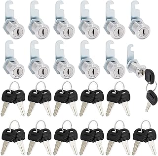 Stockroom Plus Cabinet Cam Locks with Key, 1-1/8 Cylinder Lock for Tool Box (30mm, 12 Pack)