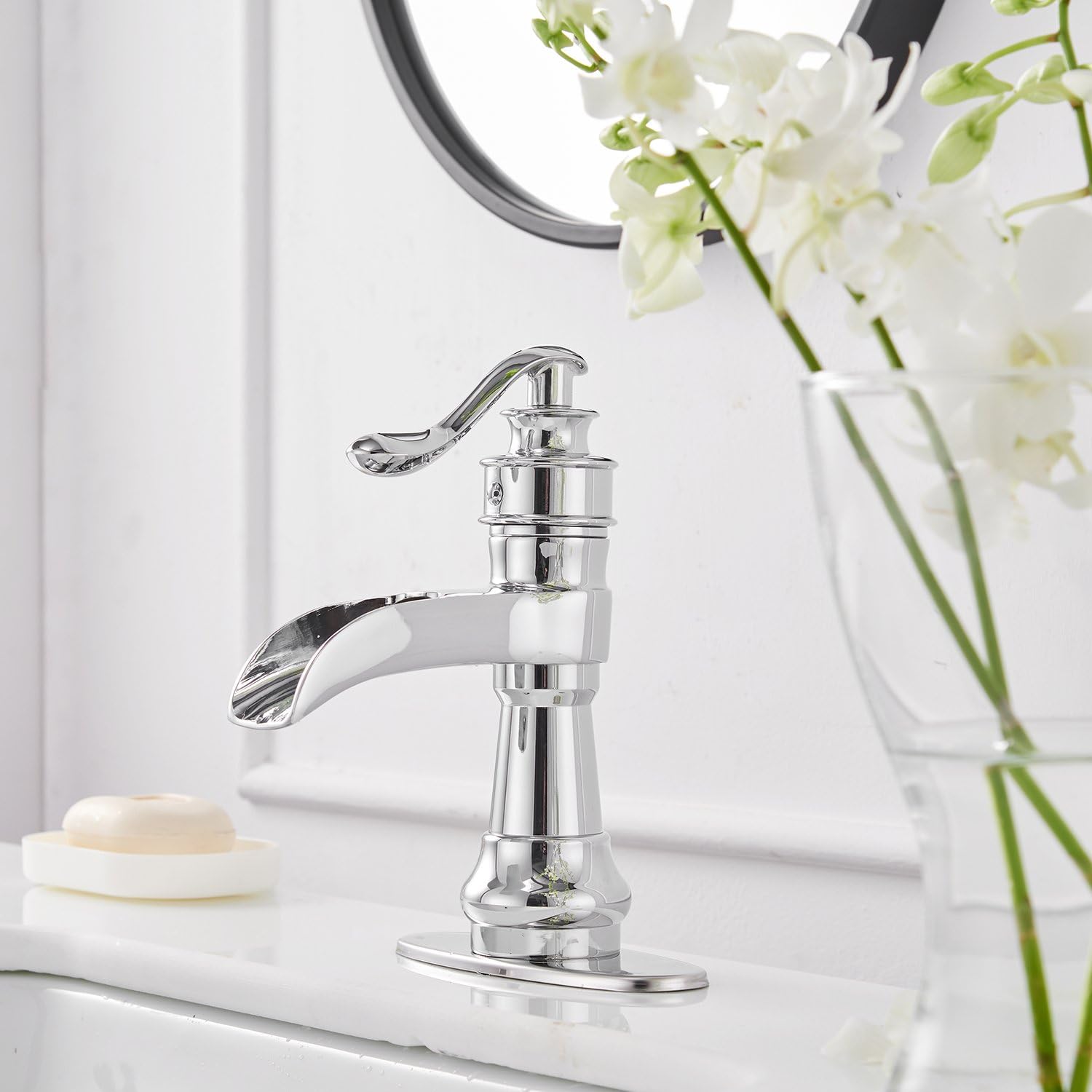 Bеѕt Dеаl 🛒 Greenspring Chrome Bathroom Faucet Single Hole Single Handle Waterfall Spout for Sink Lavatory Commercial Bath Vanity Faucets Brass Basin Mixer Tap Supply Line Lead-Free Buу 1 gеt 1 Greenspring Chrome Bathroom Faucet Single Hole Single Handle Waterfall Spout for Sink Lavatory Commercial Bath Vanity Faucets Brass Basin Mixer Tap Supply Line Lead-Free