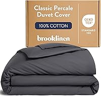 Vista 10 de Brooklinen Funda de edredón de percal de lujo, 100% algodón, fresca, nítida, lazos en las esquinas extralargos, cierre de botón, suave