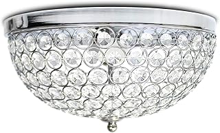 Elegant Designs FM1000-CHR Elipse Crystal 13 Inch Modern Metal 2 Light B...