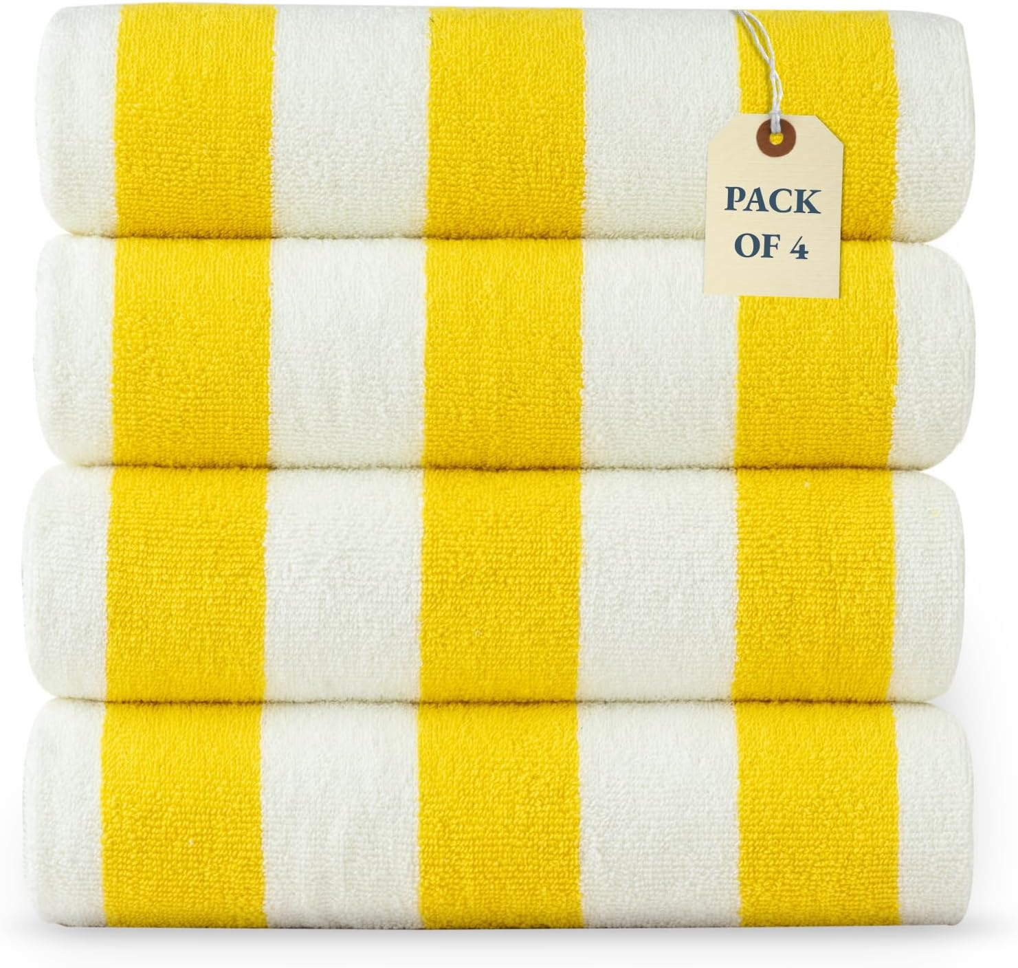 LANE LINEN Yellow Cotton Beach Towels, 36″x72″, Set of 4, Absorbent Large Towels for Beach, Pool, Travel LANE LINEN Yellow Cotton Beach Towels, 36″x72″, Set of 4, Absorbent Large Towels for Beach, Pool, Travel