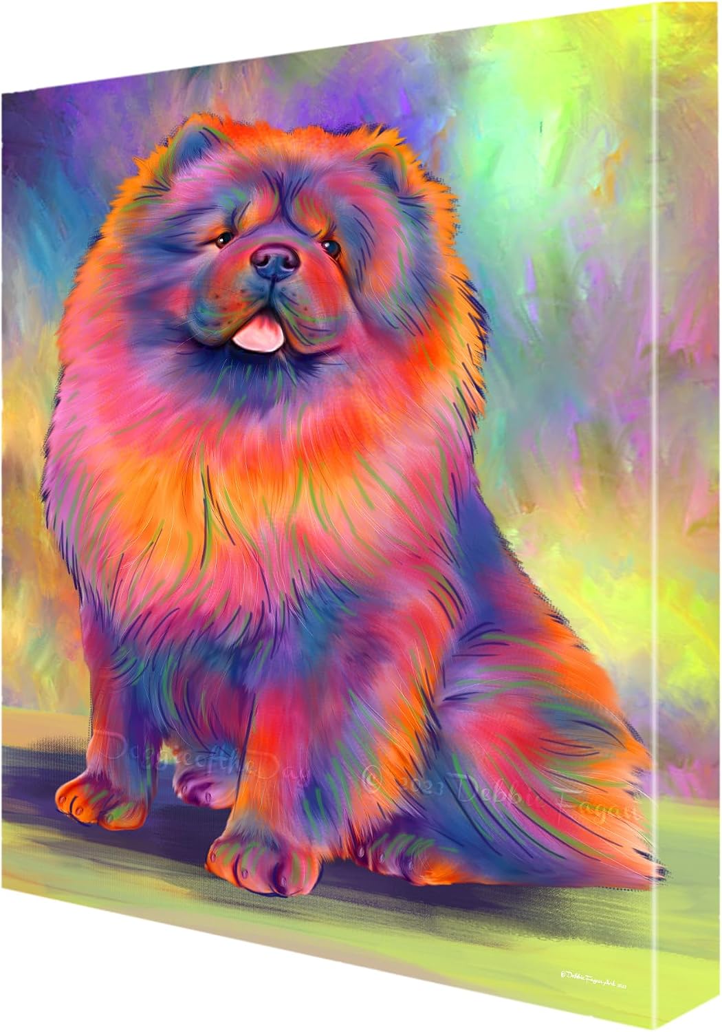 Doggie of the Day Paradise Wave with Chow Chow Dogs Canvas Wall Art - Premium Quality Ready to Hang Room Decor - Flat Rolled 16" x 24"