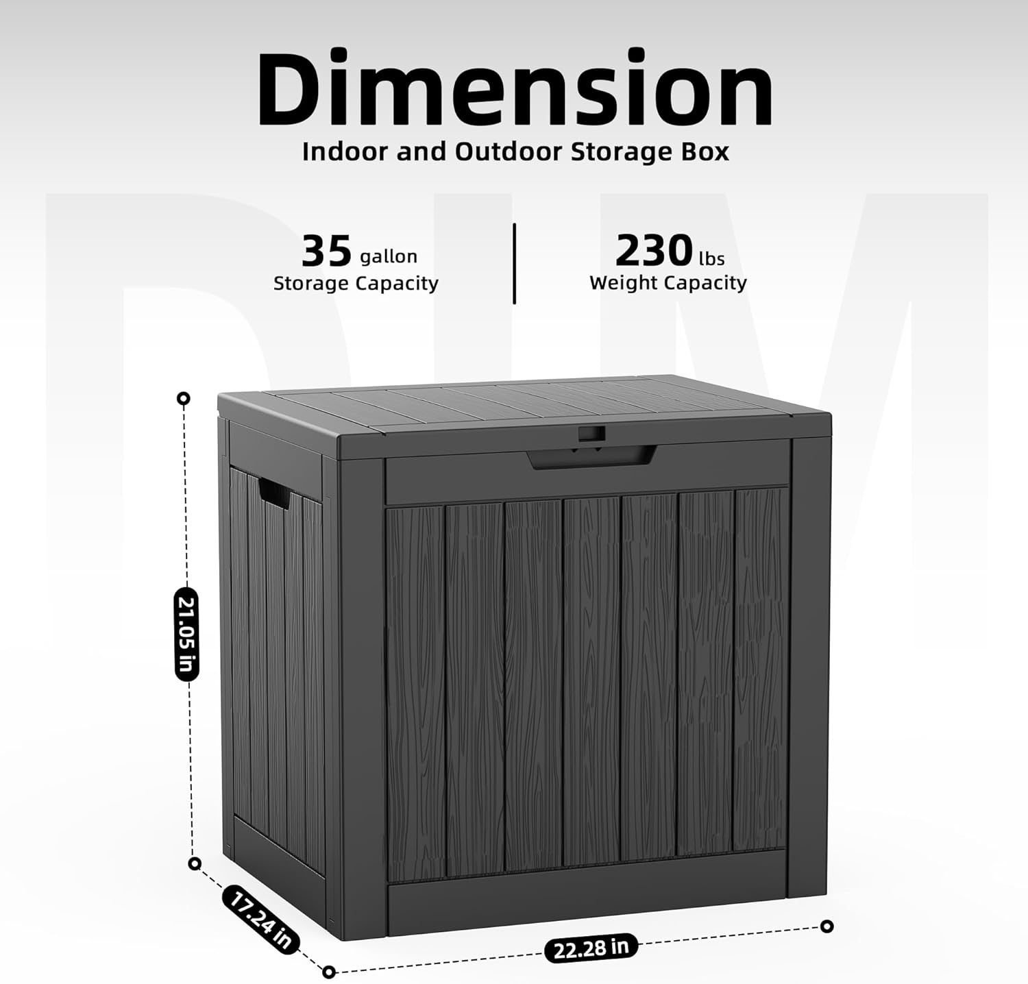 EasyUp 35 Gallon Outdoor Storage Box, Outdoor Deck Boxes for Garden Tools Equipment,Cushions and Patio Storage,Lockable and Resin,Easy to Install(Black)