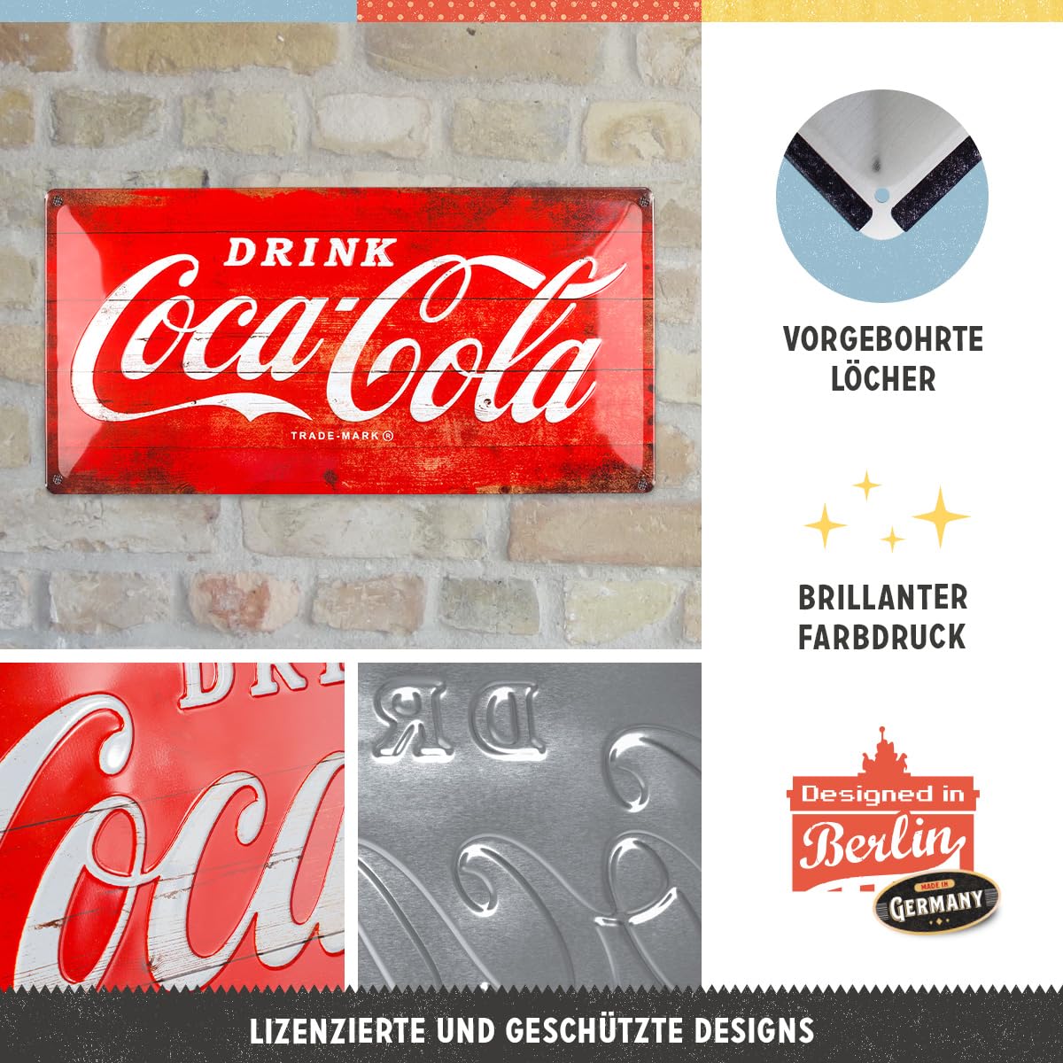 Nostalgic-Art Retro Tin Sign – Coca-Cola – Logo Red – Gift