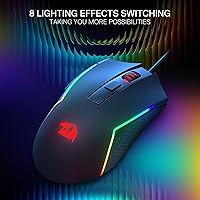 Vista 4 de Redragon M616 RGB Gaming Mouse, 10000 DPI Ratón óptico con cable con 6 botones programables y 8 modos retroiluminados, software compatible