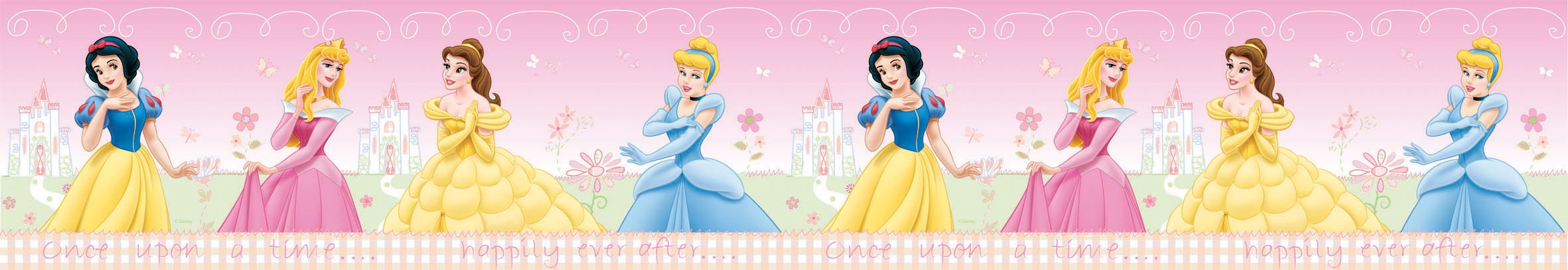 Frise princesses Disney autocollante 5 m pour créer un espace de jeu féerique