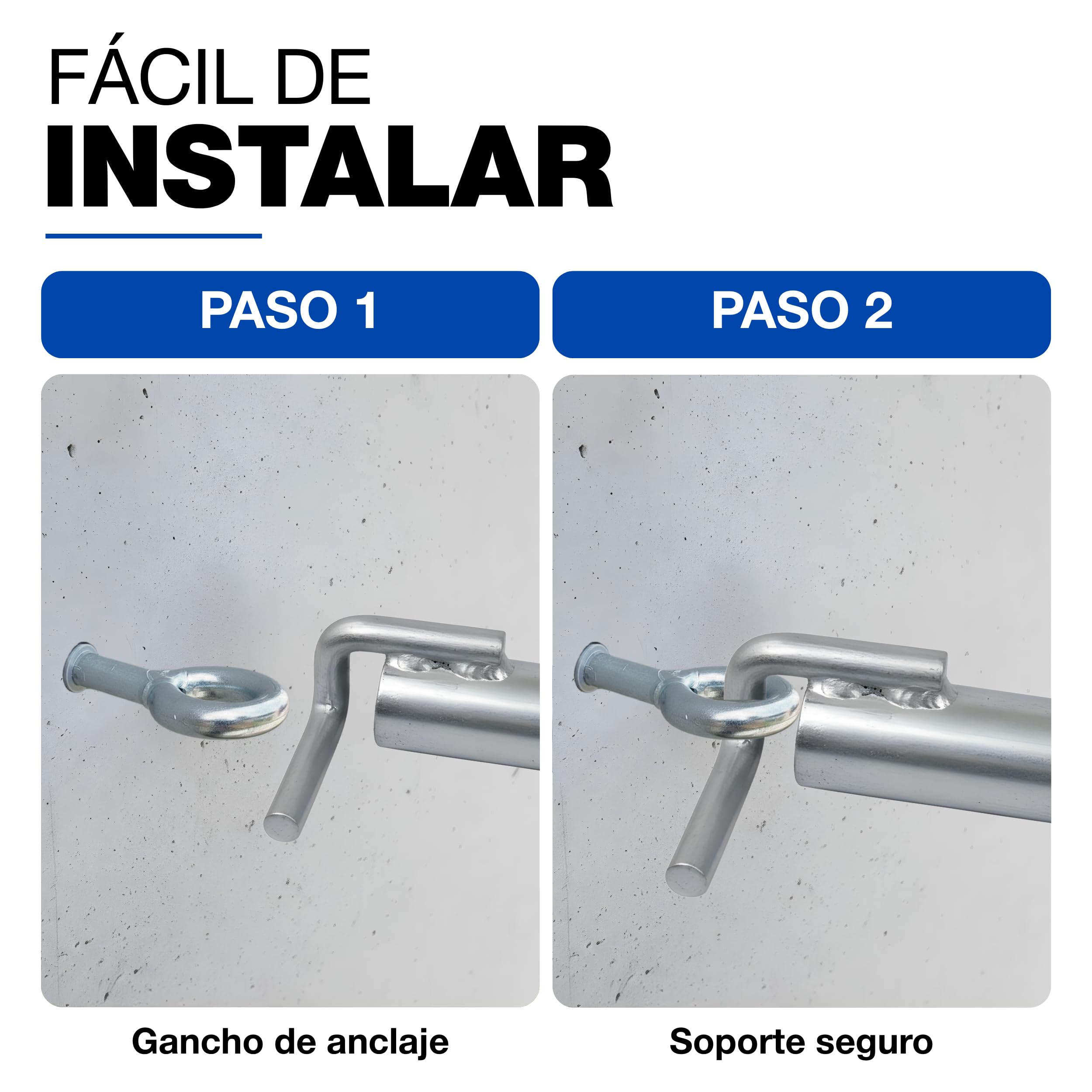 GeZu Impex Tubo de Anclaje para Andamio 400 mm Galvanizado por Inmersión en Caliente Juego de 4 Sistema de Anclaje de Soporte de Tubo para Construcción de Pared de Andamio