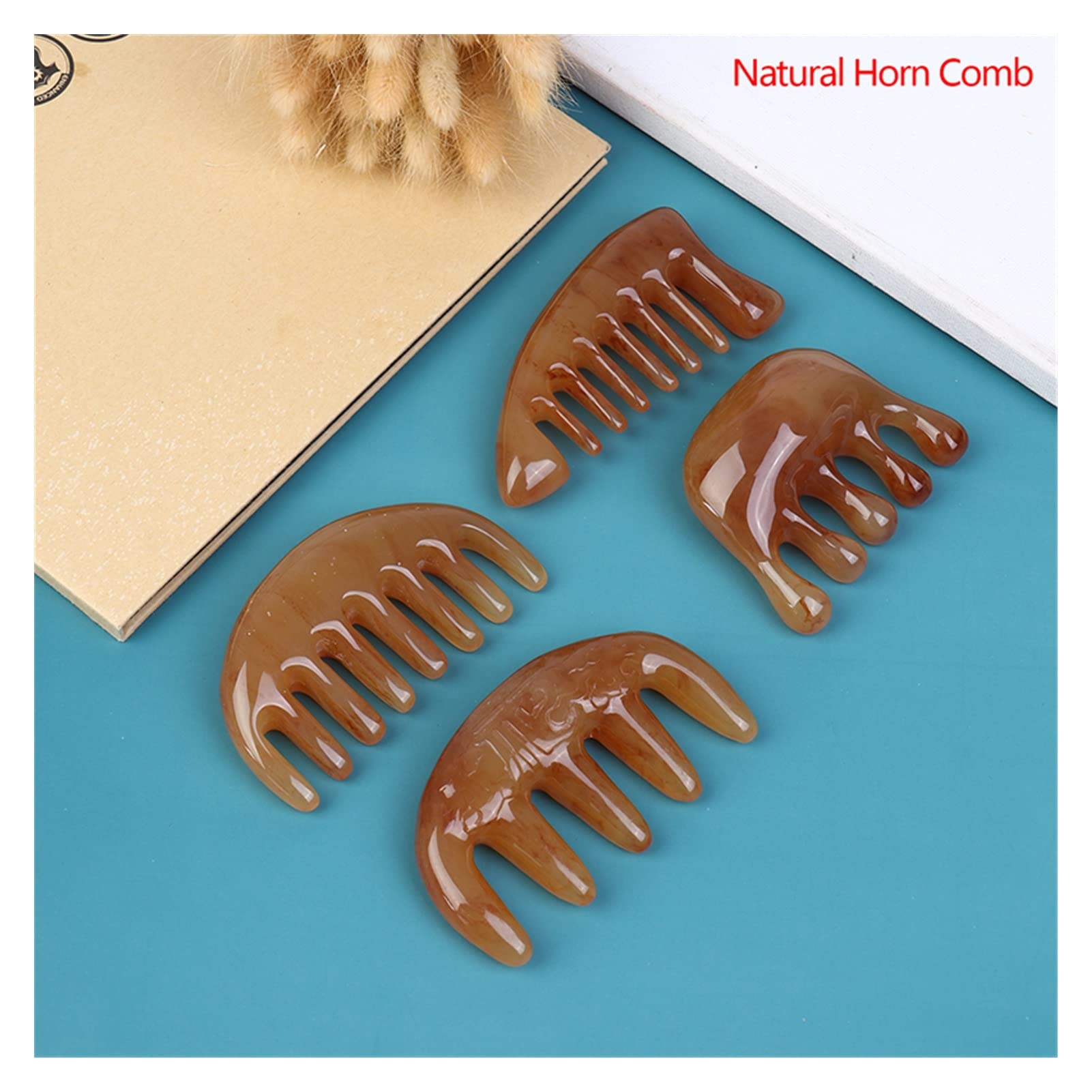 1pcs Herramienta de Cabello de Peine de Bolsillo de Bolsillo de Buey de Buey de 1pcs (Color : D)