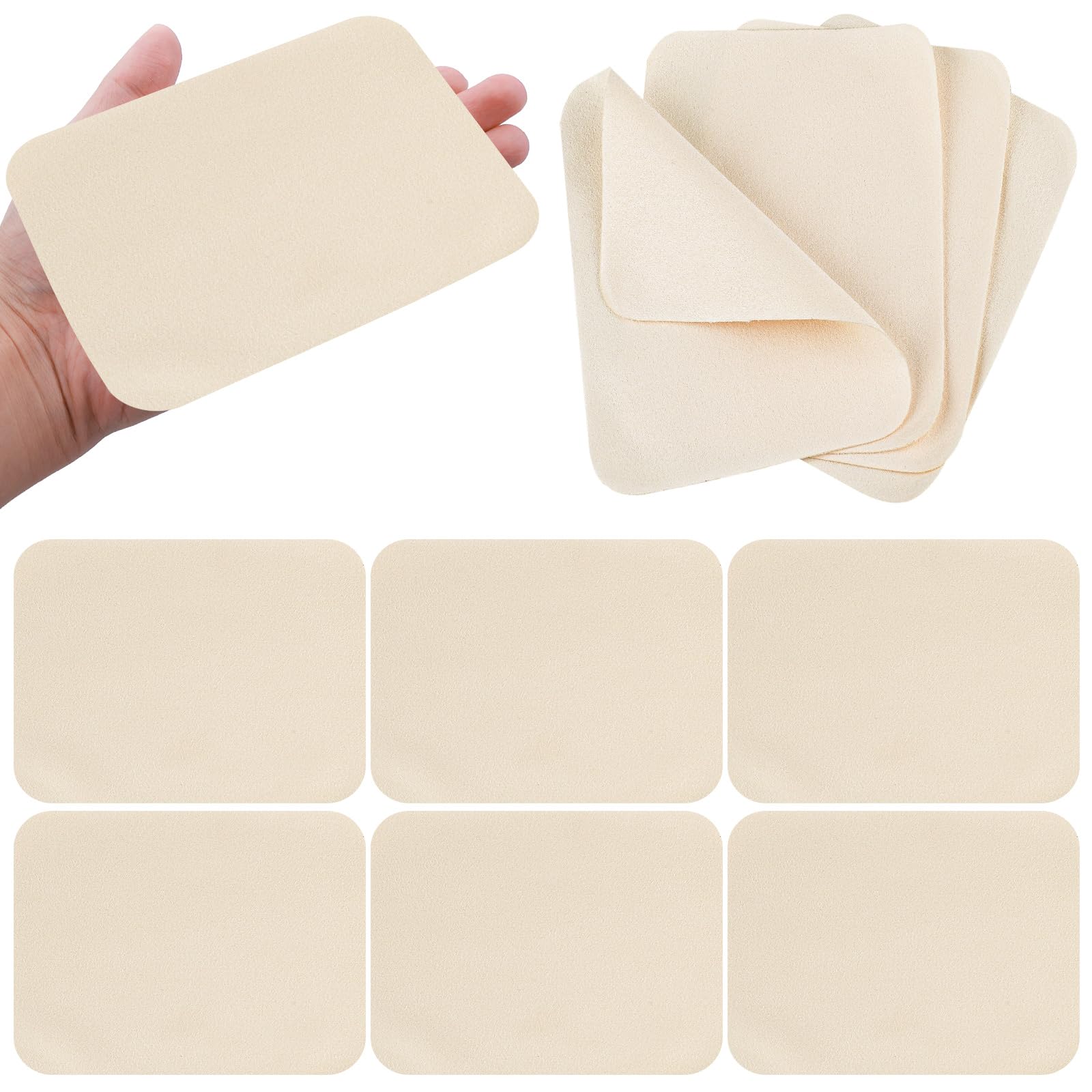20 Pieces Chamois Pottery Tools Pre-Cut Chamois Cloth Clay Pottery Tools Trimming Mud Tool Kit Ceramic Pottery Craft Supplies Soft Chamois for Pot Rim Smoothing Pottery (5.9x7 inches)