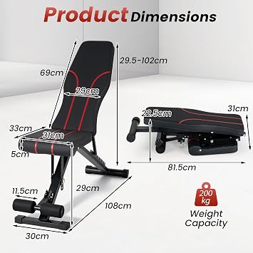 COSTWAY Adjustable Foldable Dumbbell Bench, Heavy-Duty Iron Frame Strength Training Bench Press with PU Upholstery, Multi-Angle Backrest & Seat, Space-Saving Fitness Weight Bench