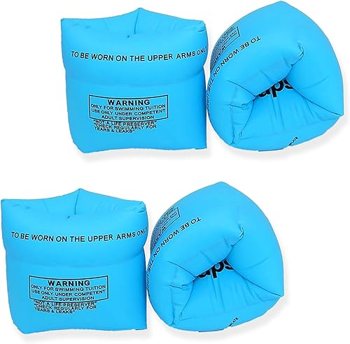 Flotadores de brazo enrollable para niños de 6 a 12 años y adultos, paquete de 2 flotadores de natación con válvulas dobles, gran flotabilidad para
