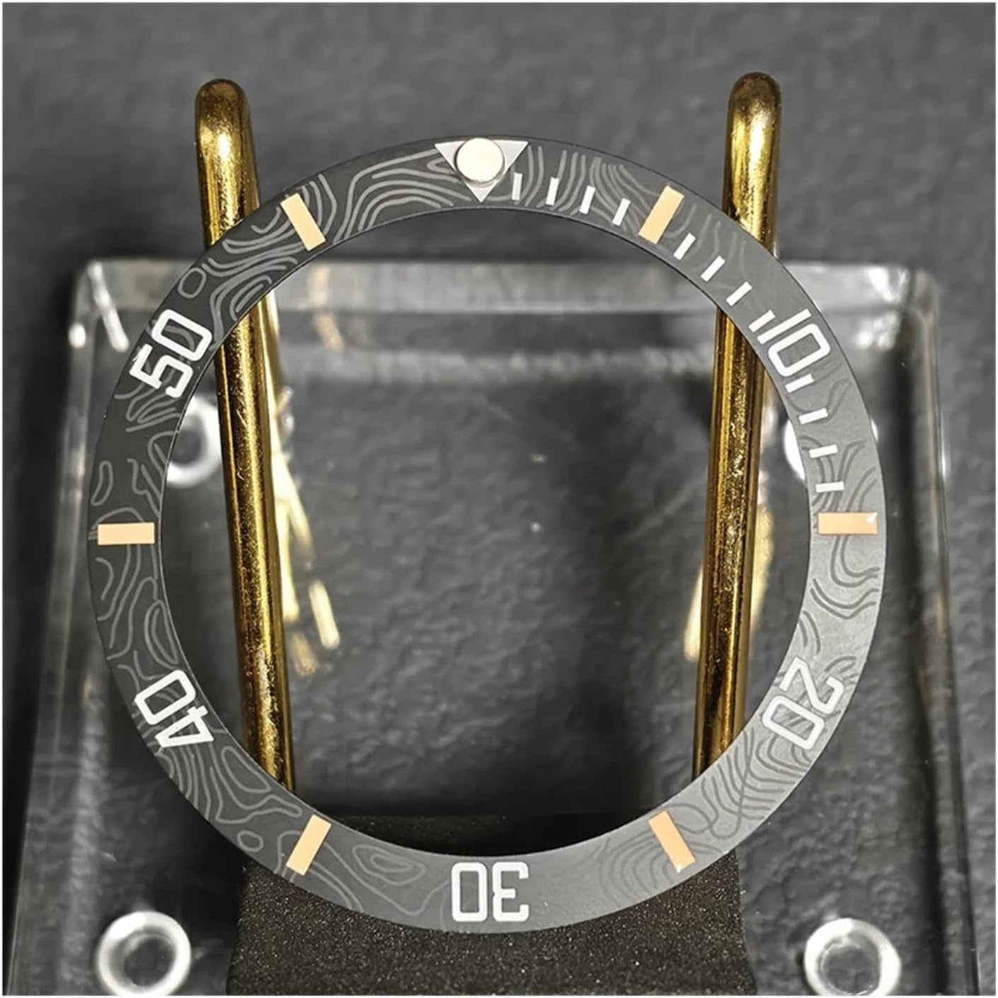 Dive Timing Watch Bezel Insert 38×30.5MM Ceramics Forged Carbon Style Sloping for SKX007 SKX009 SPB Series Case Mods
