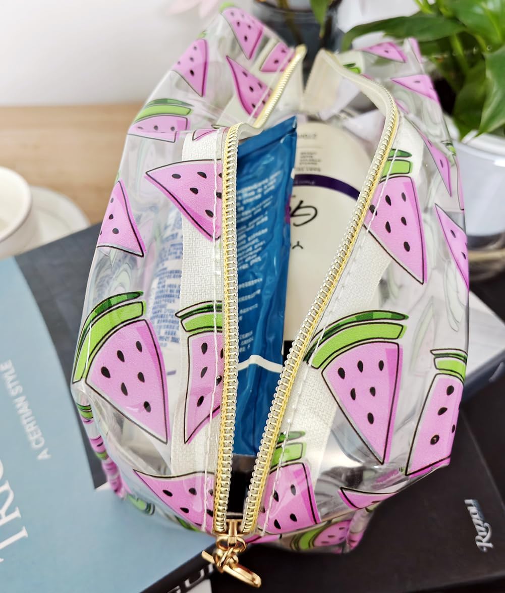 Small Cosmetic Bag Clear Makeup Bag Travel Make Up Organizer Case Women Printed Waterproof Toiletry Bag Square Pouch for Transparen Purse for Cute Pouch - Image 2