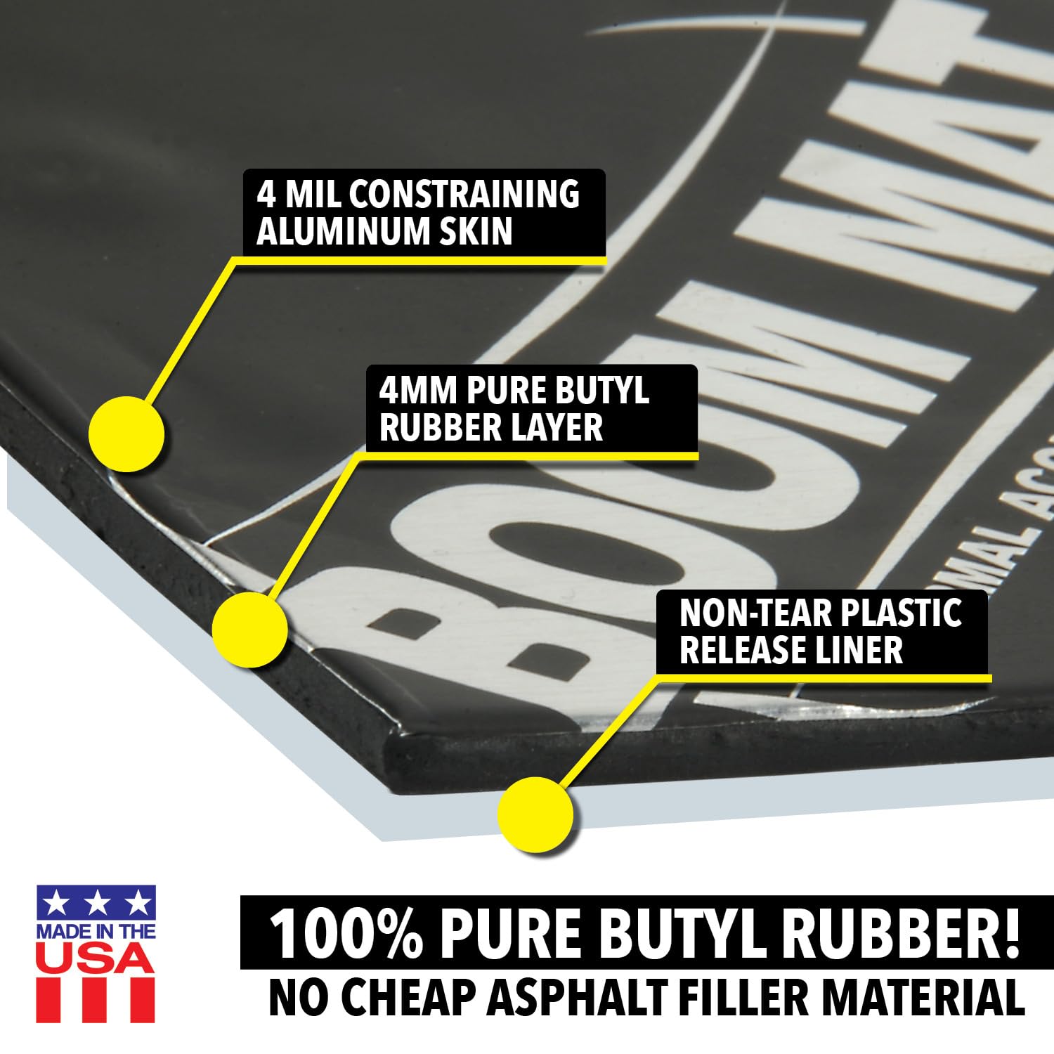 Design Engineering 050222 Boom Mat XL 31,8 cm x 61 cm (5 fogli) 4 mm materiale smorzamento