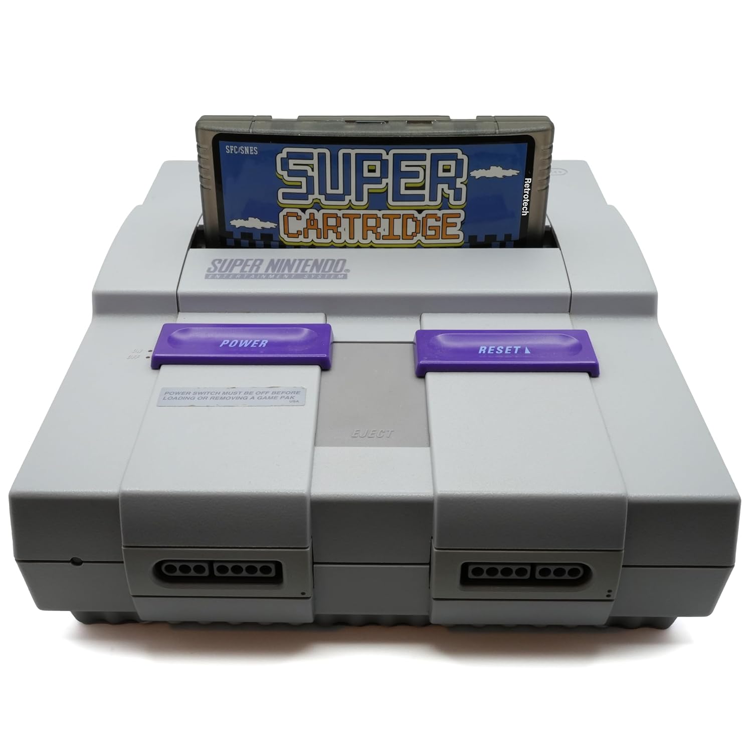 Retrotech Super 1000 In Game Cartridge for SNES Super Nintendo 16 Bit  Game Console Transparent
