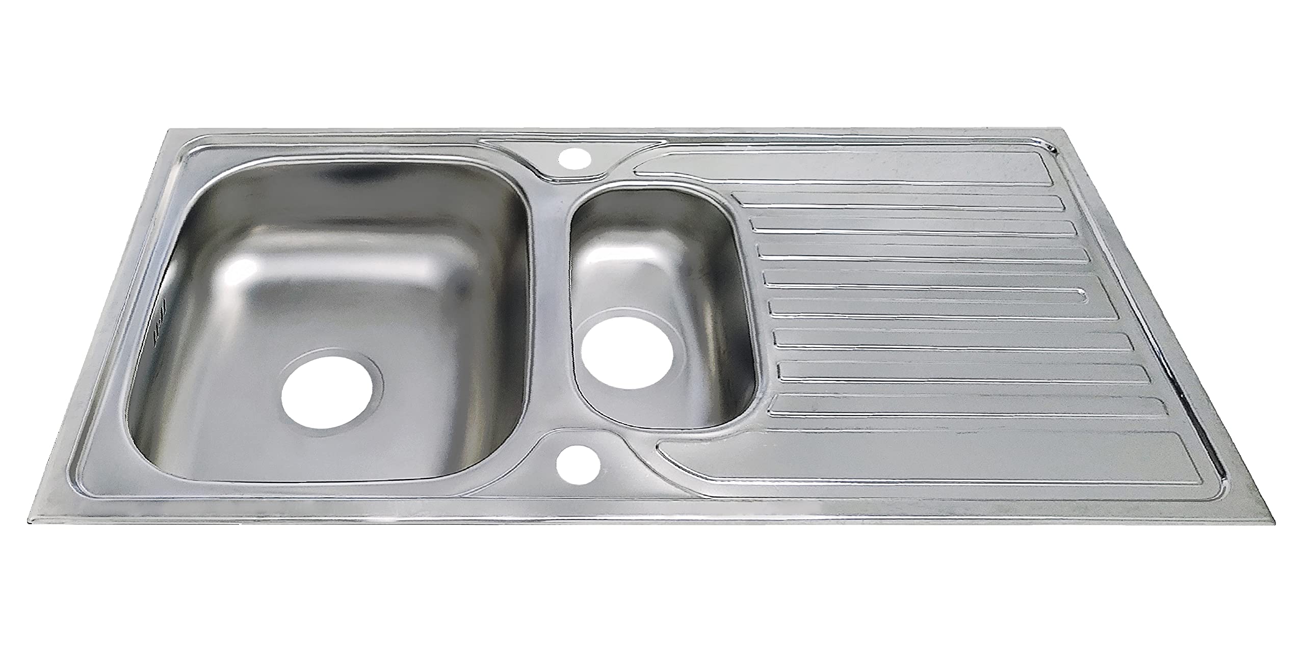 Edelstahl Einbauspüle 1,5-Becken 100cm x 50cm Küchenspüle Edelstahlspüle Küchen Spüle Edelstahleinbauspüle