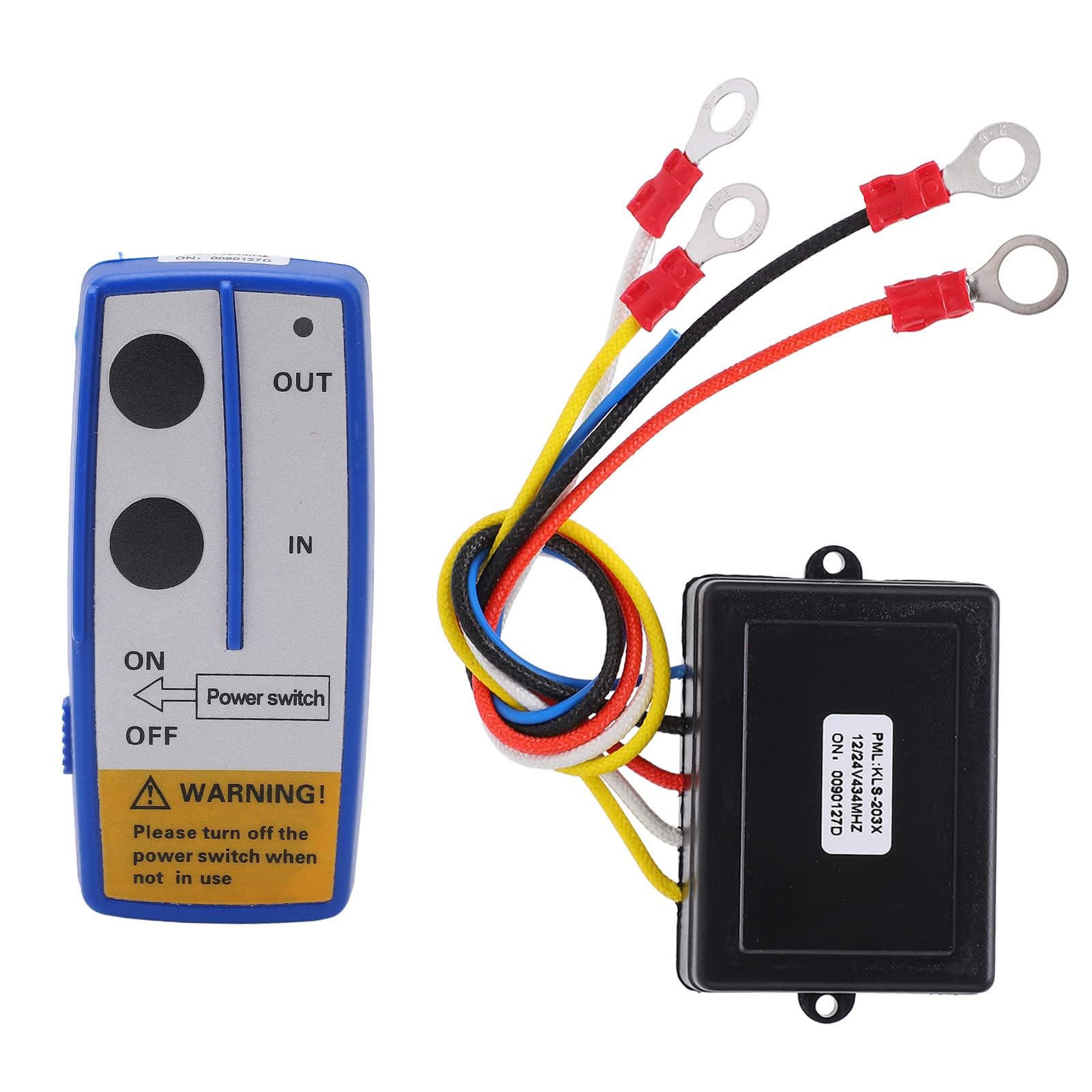 Kit de Télécommande de Treuil sans Fil, Kit de Commutateur de Télécommande sans Fil de Treuil Universel avec Récepteur 12 V 24 V pour Camion ATV SUV (BLUE)