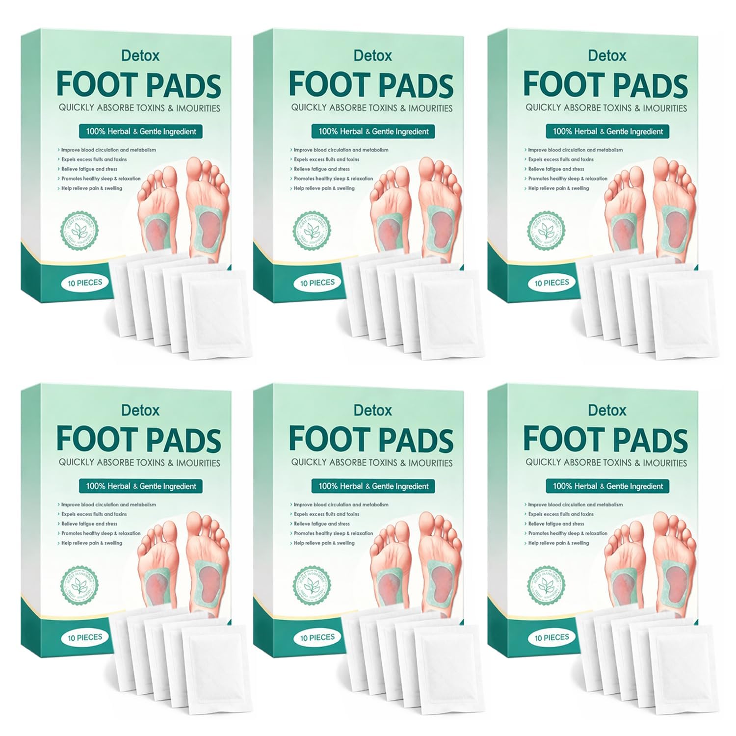 Detox Foot Pads for Weight Loss Support | Natural Ingredients for Sleep Aid, Pain Relief & Toxin Removal | Bamboo Vinegar Detox Foot Pads with Acupoint Micro-Massage Technology | Overnight Foot Patch for Men & Women (PACK OF 6)-picture-26