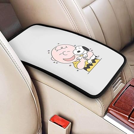 Amazon 車用 アームレスト クッション 専用 スヌーピー 汚れ防止 傷防止 車肘掛けカバー 保護カバー 簡単取付 車 バイク 車 バイク