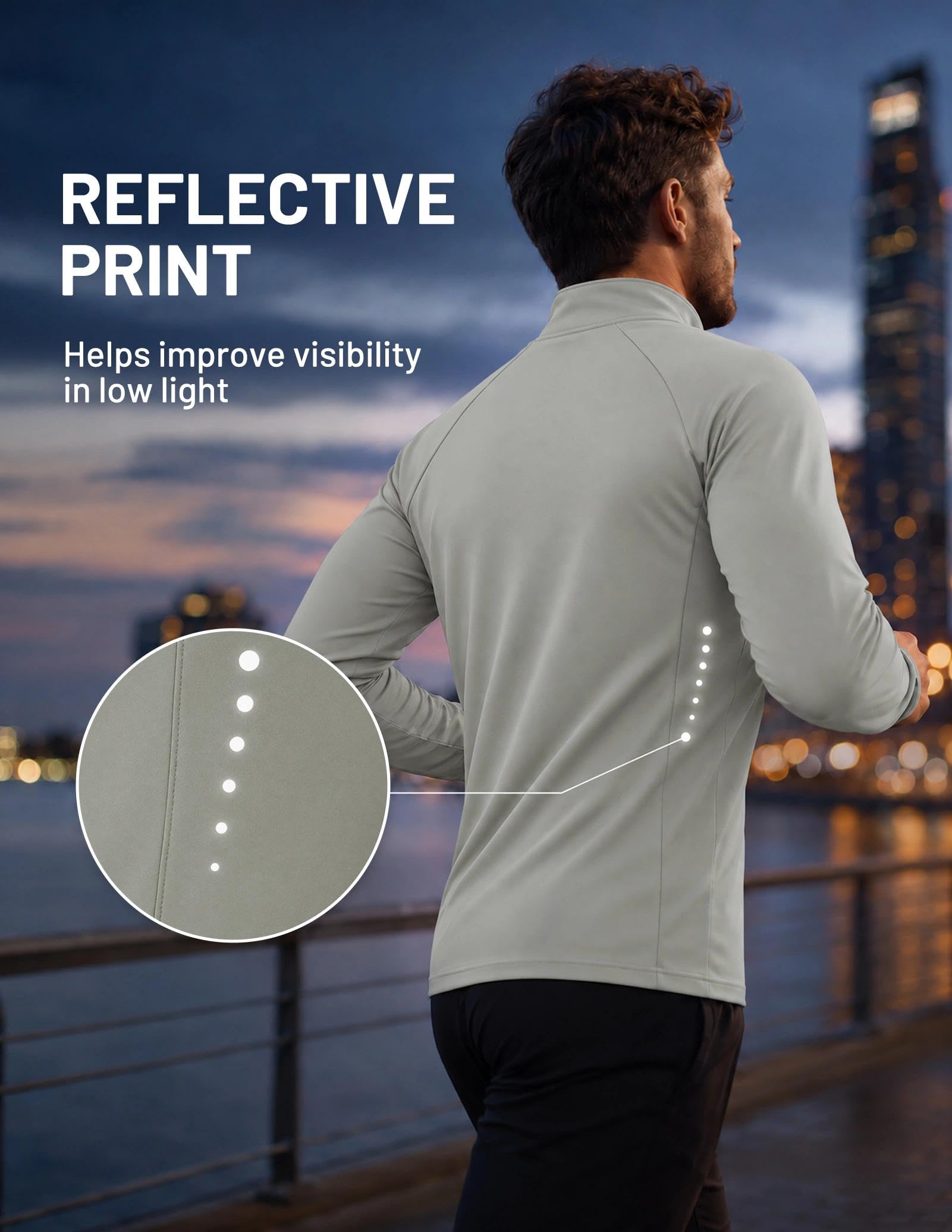 MIER Herren Quarter Zip Langarm Sportshirt UPF 50+ UV Gym Funktionsshirt