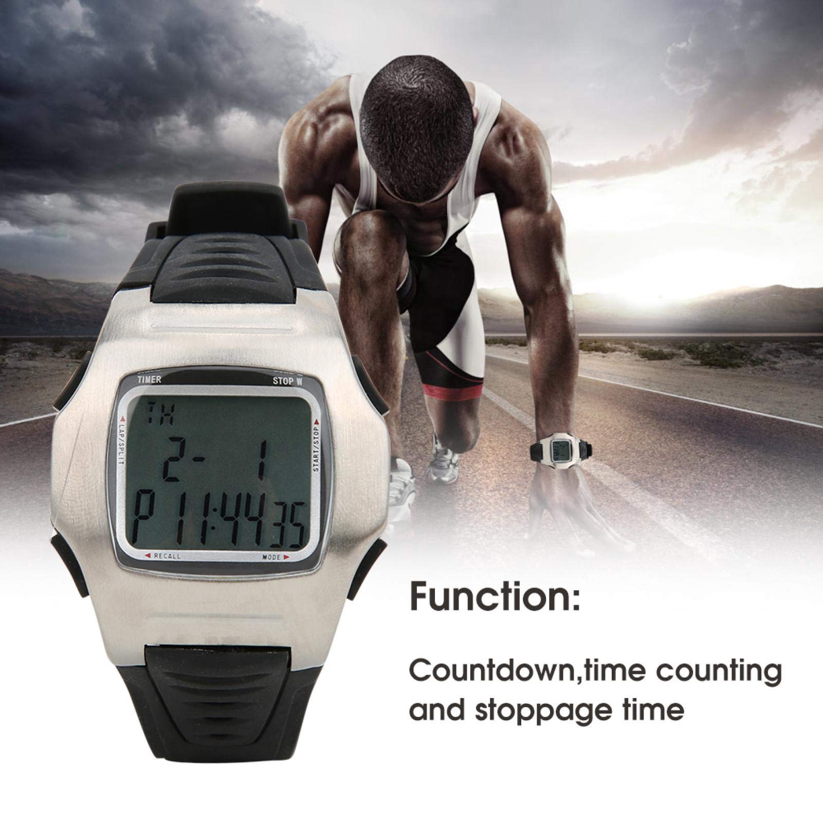 Reloj de árbitro de fútbol fútbol, ​​con Correa de Reloj Deportiva Resistente, Cuenta atrás programable y Tiempo de Cuenta atrás, cronómetro de 1/100 Segundos, Alerta de pitido