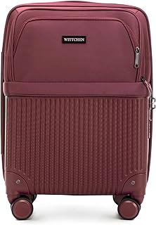 AXIS | 55x37x21,5 Handgepäck Koffer Kabinentrolley | Hybrid ABS Nylon mit Laptopfach 15 Zoll TSA Zahlenschloss Teleskopgriff 360° Rollen Leicht Reisekoffer Bordgepäck | Burgund