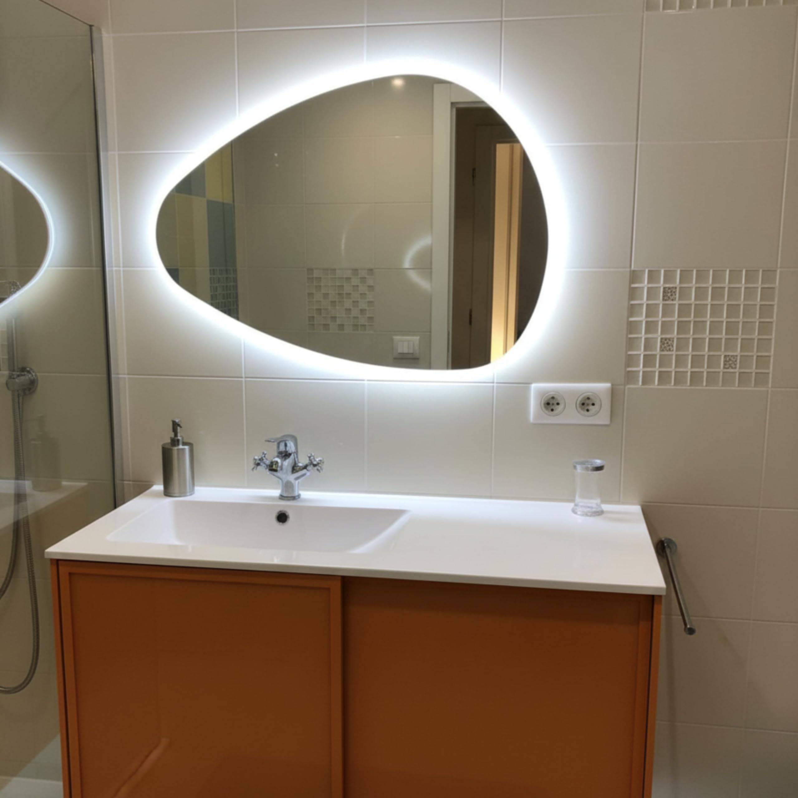 Specchio Bagno con Luce Led ARGO 80x54 cm - Specchio da Parete - Specchio con Luci 4000K - Specchio LED Moderno - Retroilluminato Luce Bagno