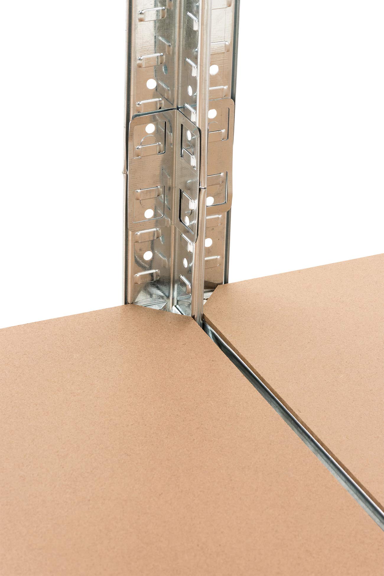 CLP 2er Set Steckregal G 90x40x180 I Schwerlastregal Max. Tragkraft 875 kg I 2X Lagerregal Verzinkt I Ablagefläche 89 x 39,5 cm je Regal, Farbe:Silber