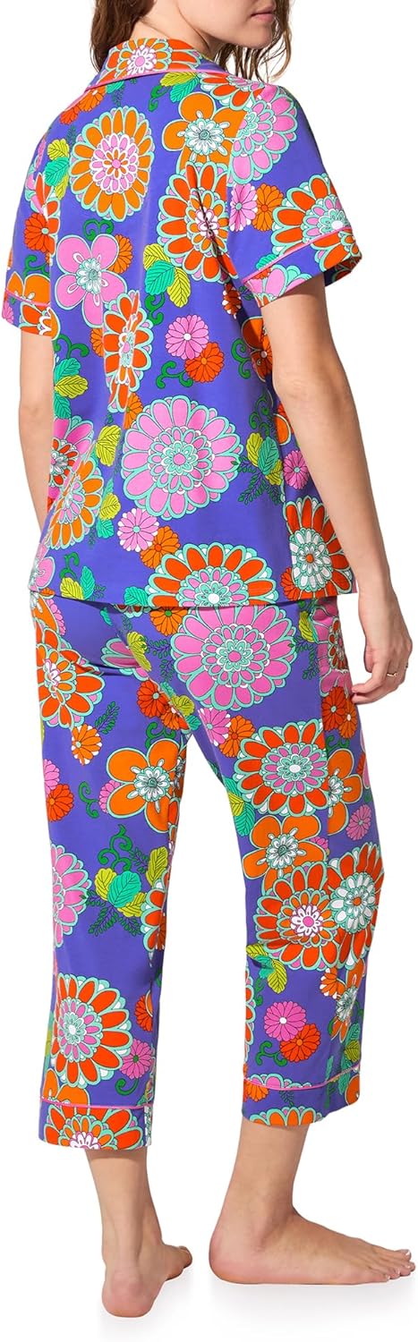 Trina Turk womens X Trina Turk Short Sleeve Classic Stretch Jersey Cropped Pj Set - Image 3