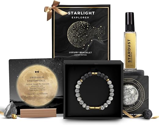 5 Senses Co. Starlight Bracelet &amp; Perfume Gift Set for Men | Premium Luxury Mens Jewellery Gift | For Boyfriend Husband Br