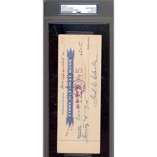 Fred Clarke PSA DNA Coa Signed 1945 Personal Check Pirates Autographed
