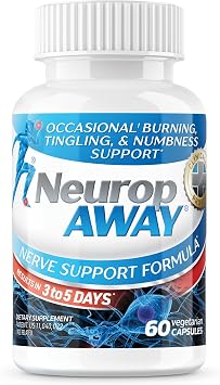 NeuropAWAY Nerve Support Supplement Taurine, R-Alpha Lipoic Acid, Acetyl-L-Carnitine & Vitamin B12 Supports Healthy Nerve Function As You Age - 60 Capsules