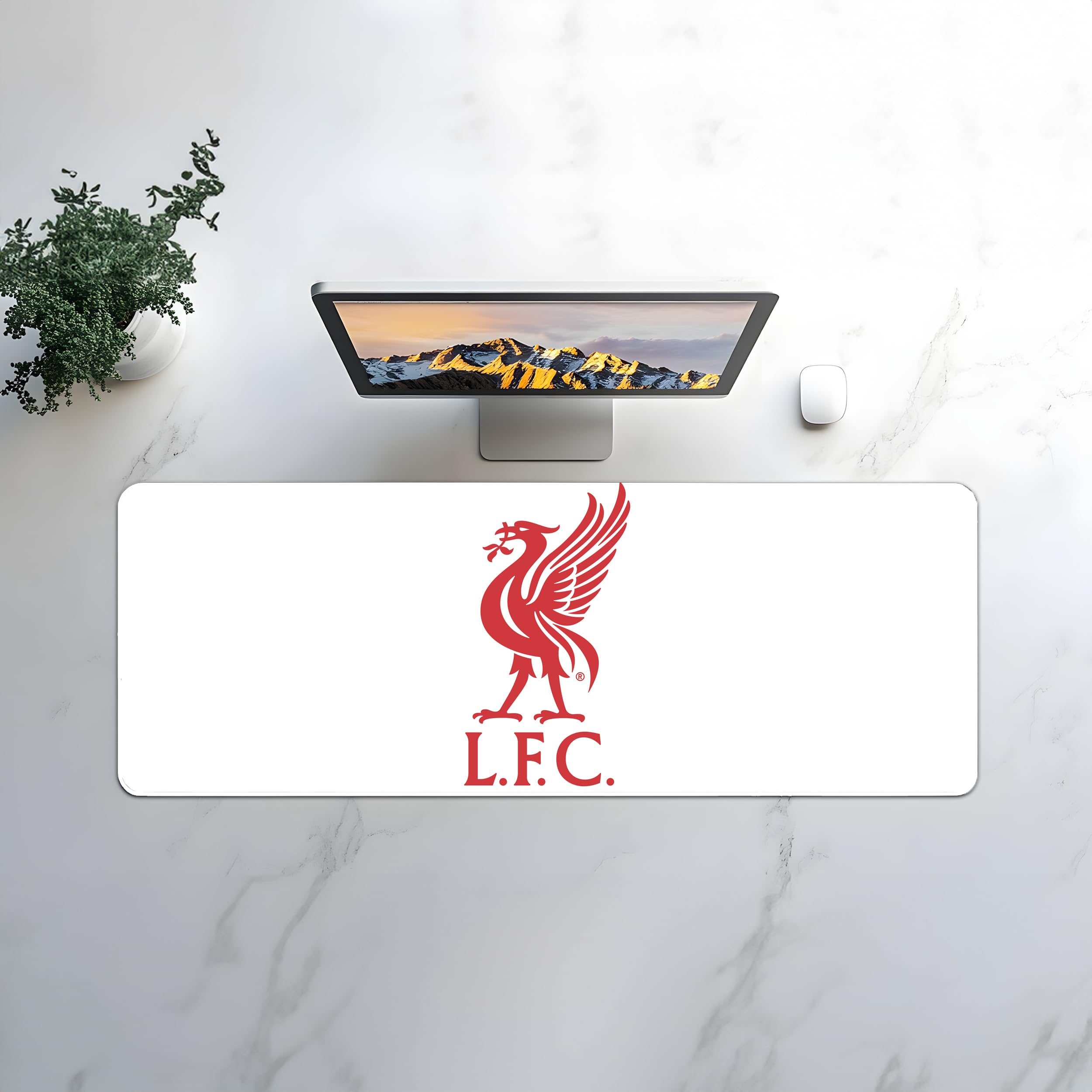 Licensed Décor Liverpool FC Desk Mat - Liver Bird in Brand RED on White - 43 x 90 cm, 90 x 43 cm - Image 2