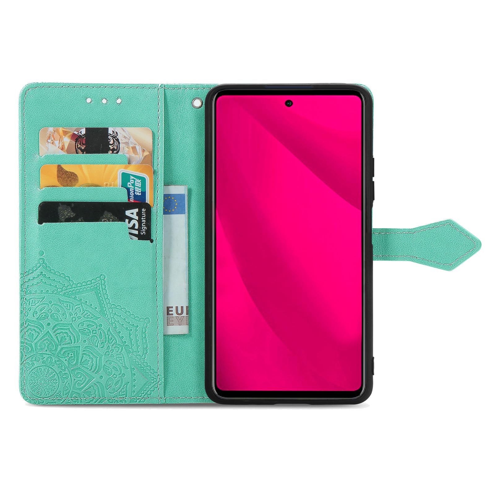 JIUNINE Cover per Honor 90 Lite, Custodia Libro in Pelle Portafoglio Case Flip Antiurto con Disegni di Farfalla [Porta Carte] [Magnetica] [Interno TPU] per Honor 90 Lite, Blu