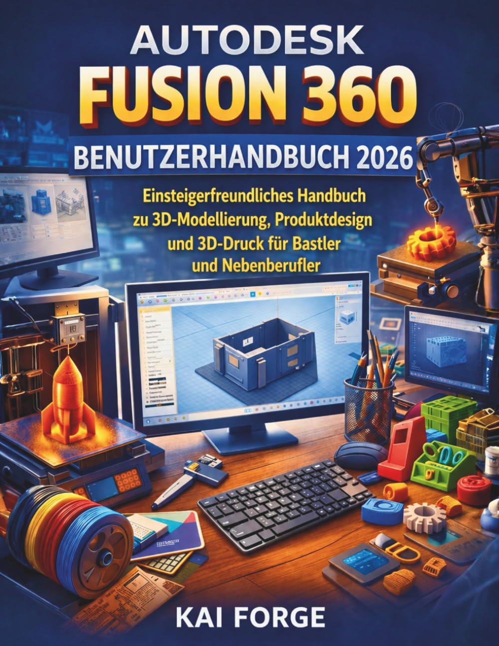 AUTODESK FUSION 360 BENUTZERHANDBUCH 2026: Einsteigerfreundliches Handbuch zu 3D-Modellierung, Produktdesign und 3D-Druck für Bastler und Nebenberufler