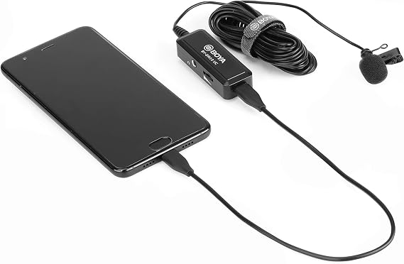 BOYA BY-DM10UC Digital Omnidirectional Lavalier Microphone with USB-C & USB Output Cables for Android Smartphones, Tablets & MAC/PC Computers