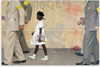 Norman Rockwell1 Poster Ruby Bridges African American Girl Wall Decor Canvas Painting for Living Room Bedroom Decor 24x16inch(60x40cm) Unframe-style