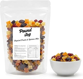 Dry Fruit Mix 1kg   Raisins, Sultanas, Mango, Pineapple diced, Cranberries   Trail Mix, Ready to Eat Natural Dried Dried fruit with No Added Sugar - Fruit Blend for Home Baking Snacking, Breakfast
