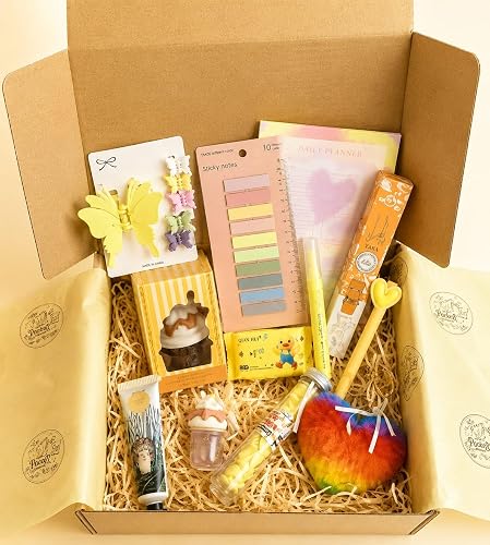 Self Care Gift Box for Women with Perfume & Accessories | 12-piece yellow gift set with perfum and more boxed for birthdays and special occasions