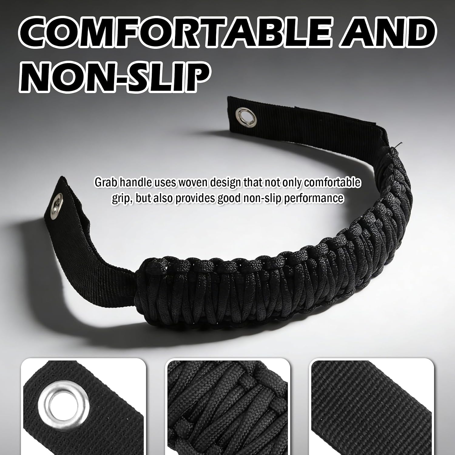 2PCS 2026 New Roll Bar Grab Handles,Compatible with Ford Bronco Grab Handles for 2-Door & 4-Door 2021-2025,Portable Paracord Handle Car Interior Accessories for Solid Grip