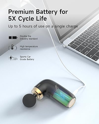 Miniatura 4 de Pistola de masaje A1 Super Mini, masajeador muscular de percusión de tejidos profundos, pistola de masaje de viaje, masajeador deportivo compacto,