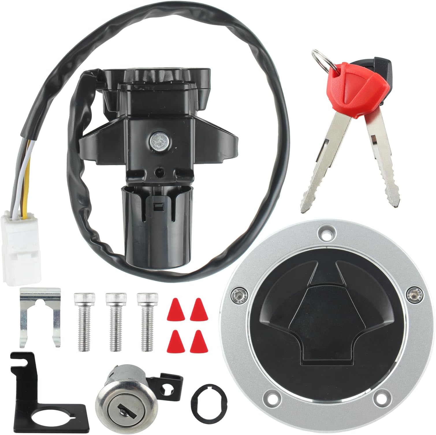 MOTOALL Ignition Switch Lock Key Complete Set Replacement Fit for Kawasaki Ninja 1000 ZX6R ZX10R Z1000SX