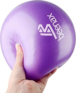 Beenax 23cm Soft Pilates Ball - 9 Inch Exercise, Mini Barre, Gym Ball - Perfect for Yoga, Pilates, Core Training, Physical Therapy and Balance (Home & Gym & Office)